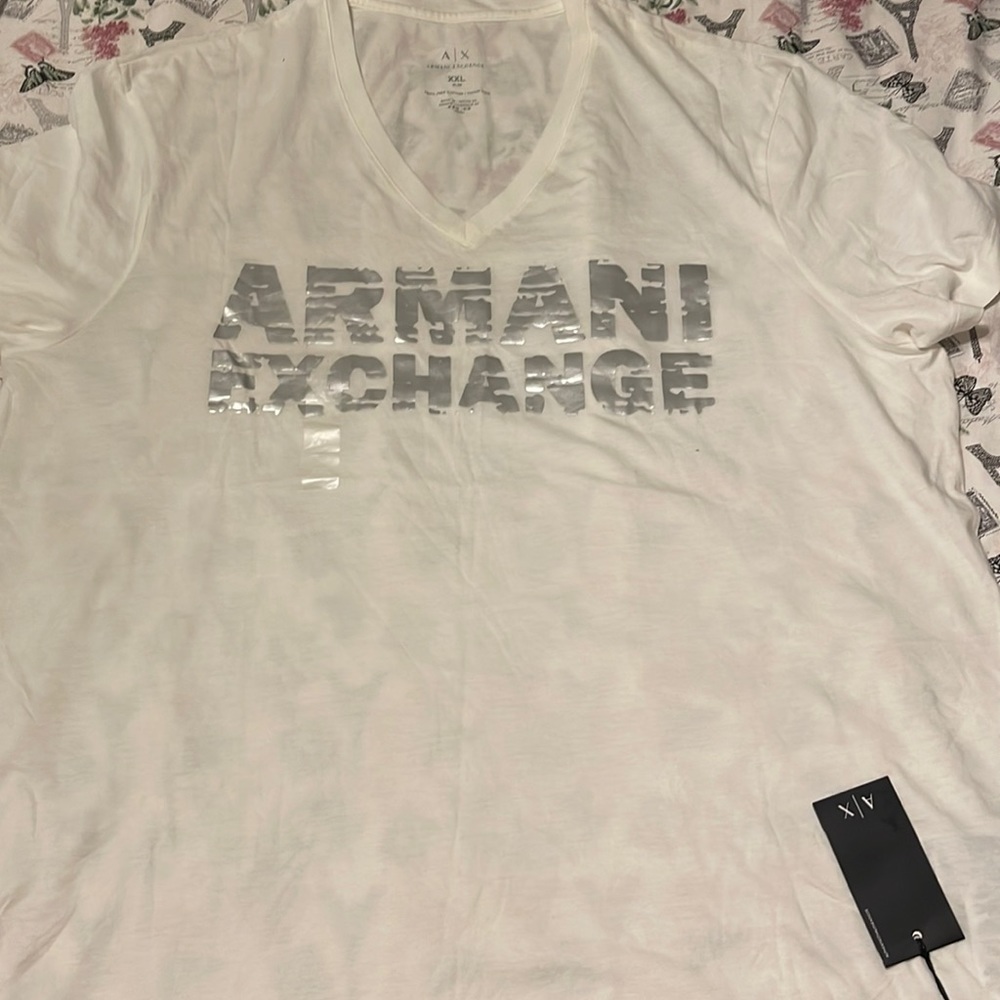Armani exchange white neck